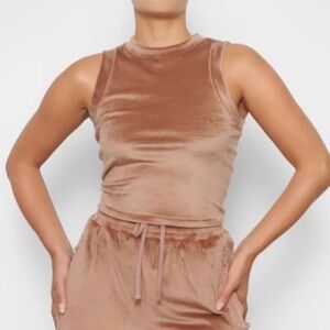 SKIMS Velvet Tank Top in Tan